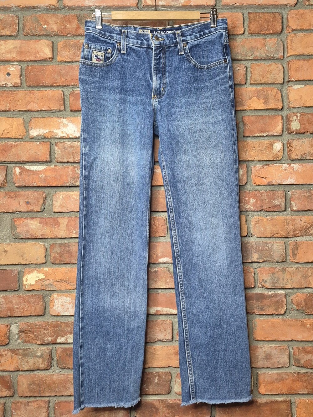 Cruel Girl Low Rise 100% Cotton Western Rodeo Straight Leg Jeans Y2K Denim